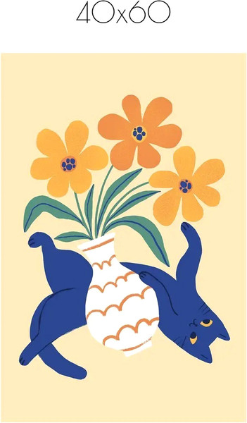 Изображение товара Постер Citydecor Кот и ваза 1 (40x60)