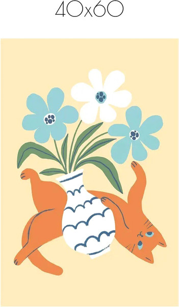 Изображение товара Постер Citydecor Кот и ваза 2 (40x60)