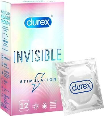 Изображение товара Презервативы Durex Invisible Stimulation №12 (12шт)