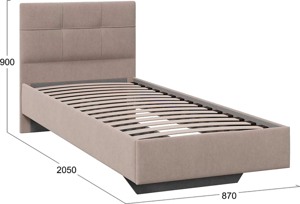 Изображение товара Односпальная кровать ТриЯ Элис тип 1 с мягкой обивкой 80x200 (велюр ultra cashmere)