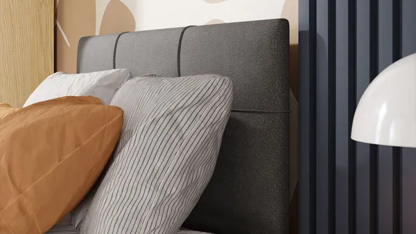 Изображение товара Односпальная кровать ТриЯ Элис тип 1 с мягкой обивкой 80x200 (велюр ultra grafit)