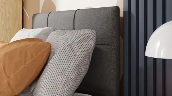 Изображение товара Односпальная кровать ТриЯ Элис тип 1 с мягкой обивкой 80x200 (велюр ultra smoke)