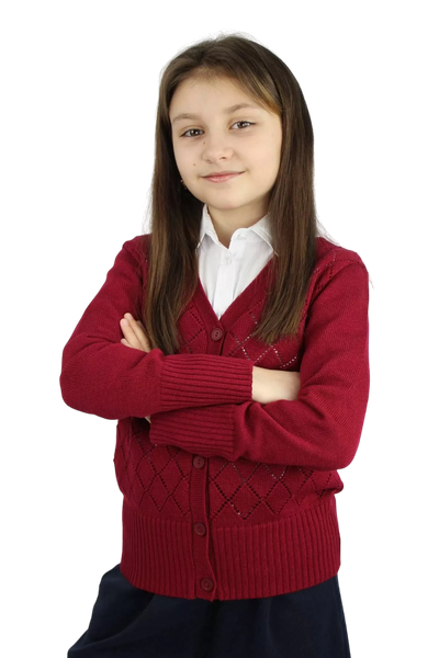 Изображение товара Кофта детская Polesie 3С3187-Д43 (р.122,128-64, бордовая роза)