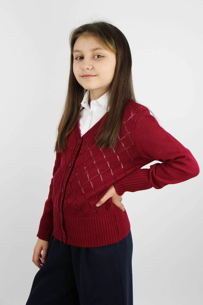 Изображение товара Кофта детская Polesie 3С3187-Д43 (р.146,152-72, бордовая роза)