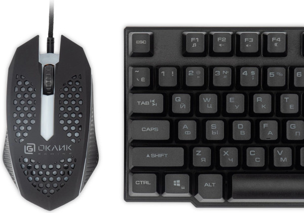 Изображение товара Комплект клавиатура и мышь Оклик 400GMK (черный)