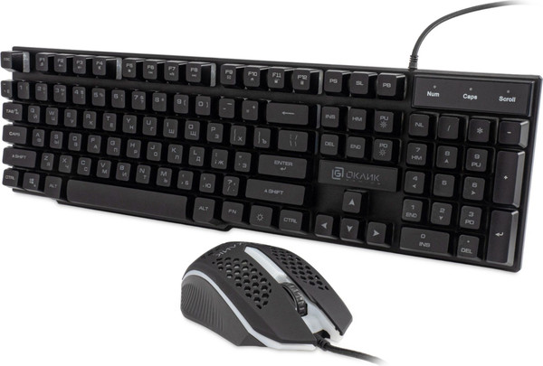 Изображение товара Комплект клавиатура и мышь Оклик 400GMK (черный)