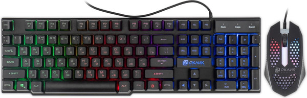 Изображение товара Комплект клавиатура и мышь Оклик 400GMK (черный)
