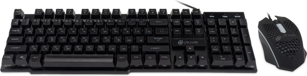 Изображение товара Комплект клавиатура и мышь Оклик 400GMK (черный)