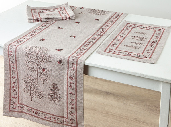 Комплект столового белья Pole Kvetak (Беларускі лён) 24С84-ШР/уп. (1 Зимний лес 83/сорт 1)