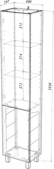 Изображение товара Шкаф-пенал для ванной Garda Grado23k 400 / 26.23K.400
