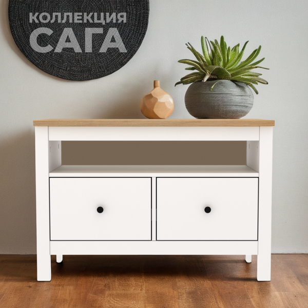 Изображение товара Тумба Mio Tesoro Сага 2 ящика 2.08.03.080.14 (белый/ясень)