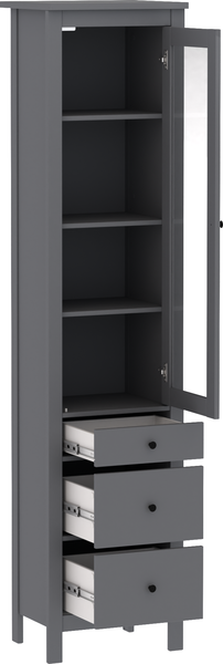 Изображение товара Шкаф-пенал с витриной Mio Tesoro Сага 50 2.08.07.120.4 (серый)
