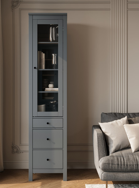 Изображение товара Шкаф-пенал с витриной Mio Tesoro Сага 50 2.08.07.120.4 (серый)