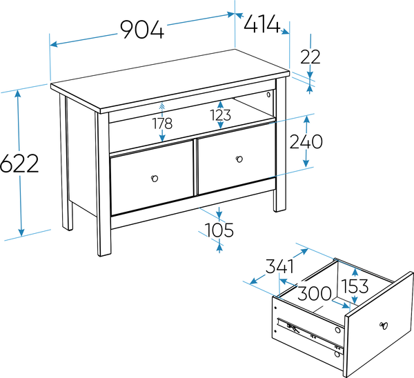 Изображение товара Тумба Mio Tesoro Сага 2 ящика 2.08.03.080.15 (серый/ясень)