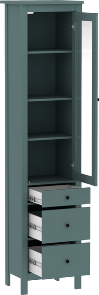 Изображение товара Шкаф-пенал с витриной Mio Tesoro Сага 50 2.08.07.120.6 (темно-бирюзовый)