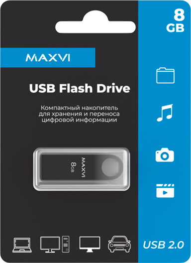 Изображение товара USB flash накопитель Maxvi MK 8GB 2.0 (темно-серый)