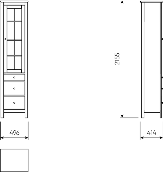 Изображение товара Шкаф-пенал с витриной Mio Tesoro Сага 50 2.08.07.120.15 (серый/ясень)