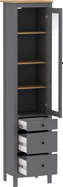 Изображение товара Шкаф-пенал с витриной Mio Tesoro Сага 50 2.08.07.120.15 (серый/ясень)