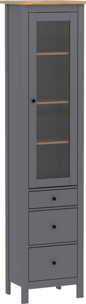 Изображение товара Шкаф-пенал с витриной Mio Tesoro Сага 50 2.08.07.120.15 (серый/ясень)