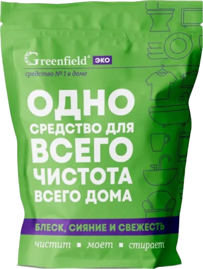Изображение товара Пятновыводитель-отбеливатель кислородный GreenFIELD Эко БХ-72 (1кг, дойпак)