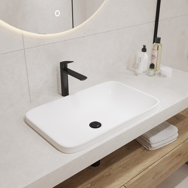 Изображение товара Умывальник Lauter 21370 + клапан 21190W + сифон 21635W (белый матовый)