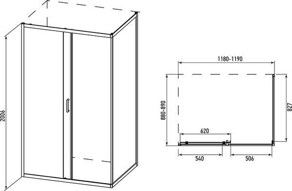 Изображение товара Душевой уголок Alex Baitler AB14120X1 + поддон AB12917H-1