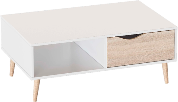 Изображение товара Журнальный столик Мебельград Соната (белый фон/дуб сонома)