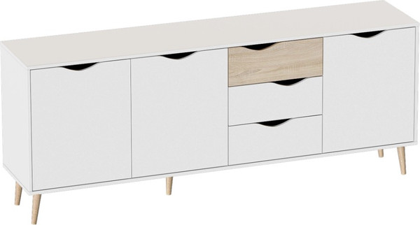 Изображение товара Тумба Мебельград Соната 1.95 (белый фон/дуб сонома)