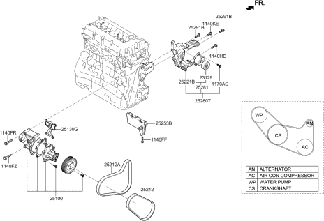 Изображение товара Помпа автомобильная Hyundai/KIA 251002B700
