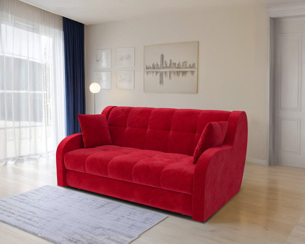 Изображение товара Диван Mebel-Ars Аккордеон Барон ППУ 180x200 (красный кордрой)