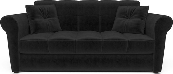 Изображение товара Диван Mebel-Ars Аккордеон Гранд ППУ 120x200 (велюр черный НВ-178/17)