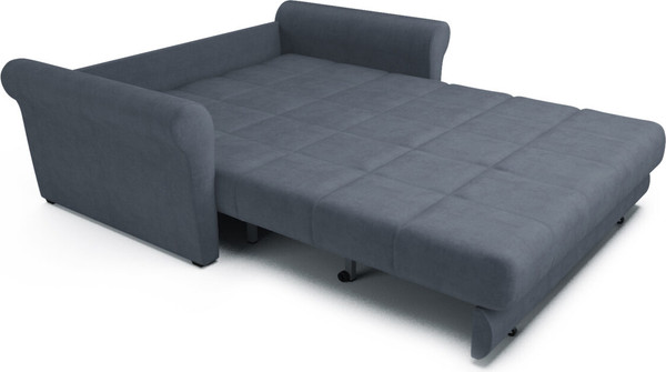 Изображение товара Диван Mebel-Ars Аккордеон Гранд ППУ 155x200 (велюр серый/синий НВ-178/26)