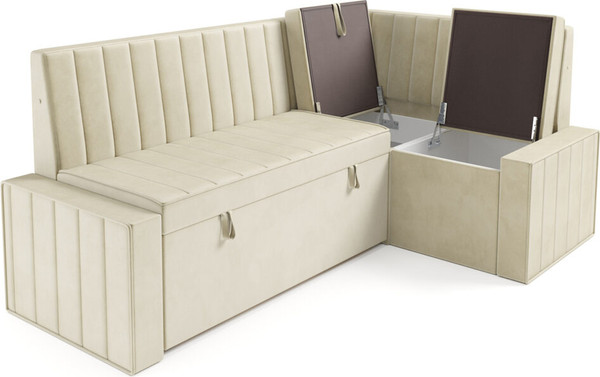 Изображение товара Уголок кухонный мягкий Mebel-Ars Вермут 191x83x121 / M11-24-4 (Бархат бежевый Star Velvet 6 Light Beige)