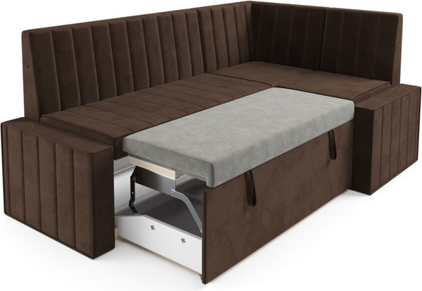Изображение товара Уголок кухонный мягкий Mebel-Ars Вермут 191x83x121 / M11-24-7 (велюр молочный шоколад НВ-178/13)