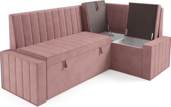 Изображение товара Уголок кухонный мягкий Mebel-Ars Вермут 191x83x121 / M11-24-6 (велюр пудра НВ-178/18)