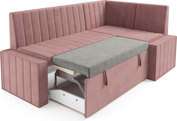 Изображение товара Уголок кухонный мягкий Mebel-Ars Вермут 191x83x121 / M11-24-6 (велюр пудра НВ-178/18)