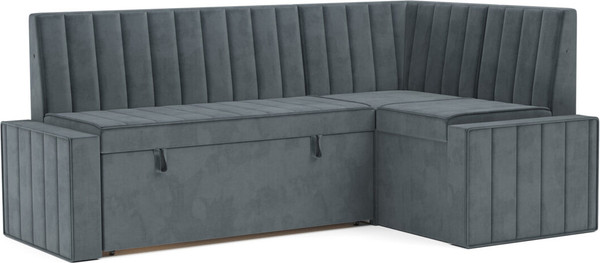 Изображение товара Уголок кухонный мягкий Mebel-Ars Вермут 191x83x121 / M11-24-5 (велюр серый/синий HB-178/26)