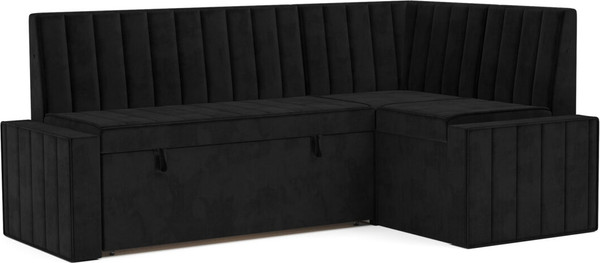 Изображение товара Уголок кухонный мягкий Mebel-Ars Вермут 191x83x121 / M11-24-9 (велюр черный НВ-178/17)