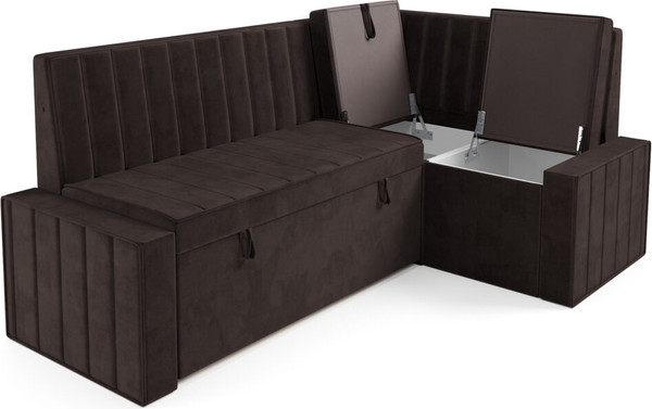 Изображение товара Уголок кухонный мягкий Mebel-Ars Вермут 211x83x141 / M11-23-15 (кордрой коричневый)