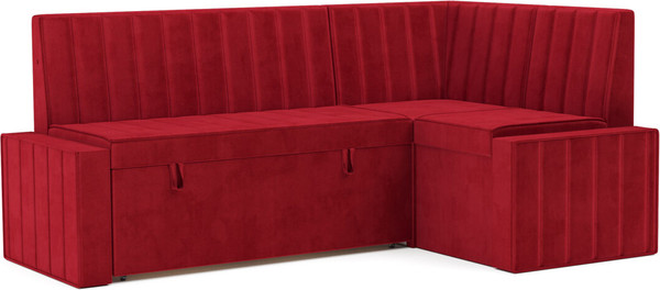 Изображение товара Уголок кухонный мягкий Mebel-Ars Вермут 211x83x141 / M11-23-16 (кордрой красный)