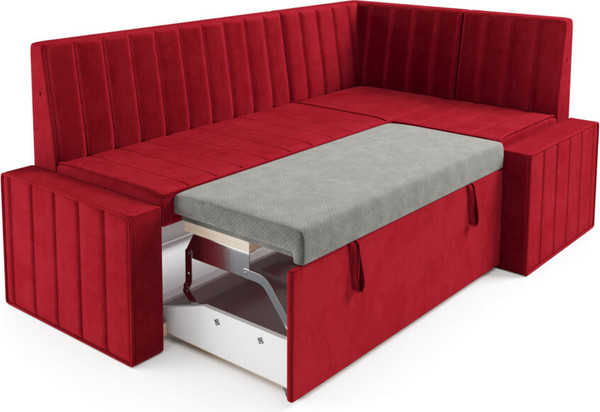 Изображение товара Уголок кухонный мягкий Mebel-Ars Вермут 211x83x141 / M11-23-16 (кордрой красный)