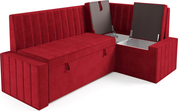 Изображение товара Уголок кухонный мягкий Mebel-Ars Вермут 211x83x141 / M11-23-16 (кордрой красный)