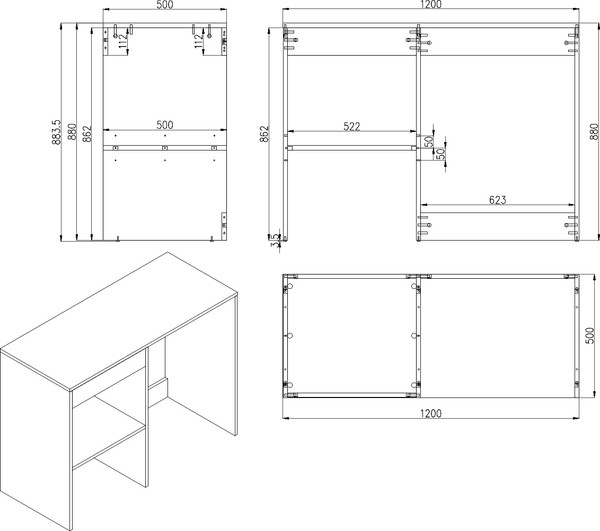 Изображение товара Тумба под умывальник ЗОВ Стамбул 120 / S120LAW0LAWWM (аттик)