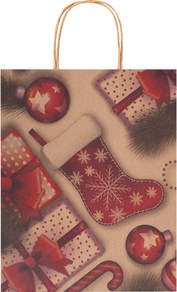 Изображение товара Набор пакетов подарочных Золотая сказка Christmas Kraft / 591961 (10шт)