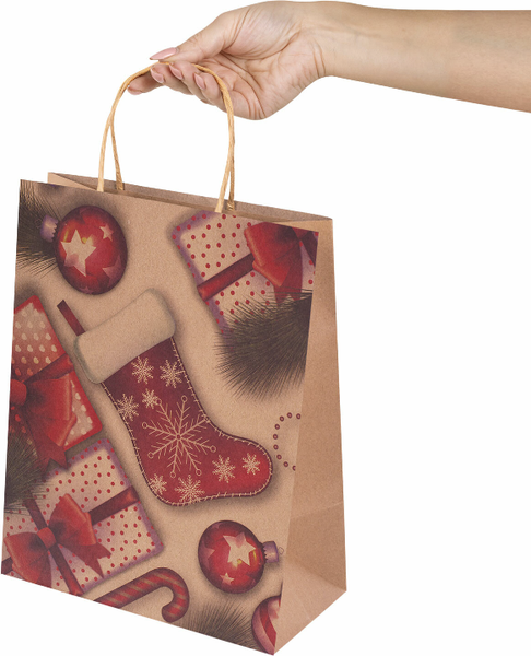 Изображение товара Набор пакетов подарочных Золотая сказка Christmas Kraft / 591961 (10шт)