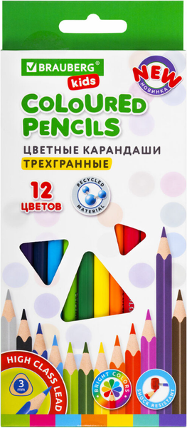 Изображение товара Набор цветных карандашей Brauberg Kids New / 182001 (12цв)