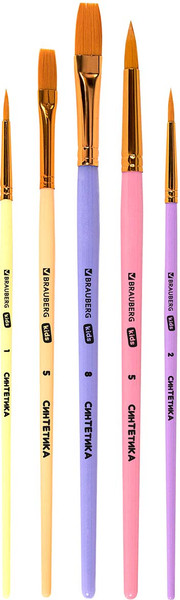 Изображение товара Набор кистей Brauberg Kids. Синтетика / 201075 (5шт)