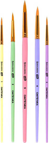 Изображение товара Набор кистей Brauberg Kids. Синтетика / 201076 (5шт)