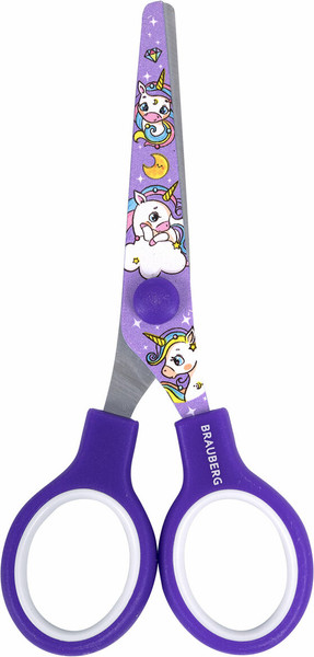 Изображение товара Ножницы канцелярские Brauberg Kids. Единороги / 238350 (сиреневый)