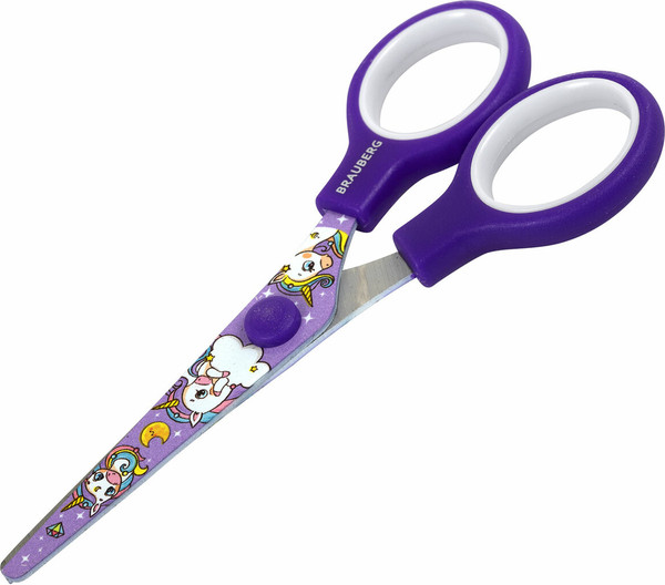 Изображение товара Ножницы канцелярские Brauberg Kids. Единороги / 238350 (сиреневый)